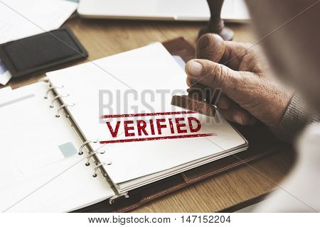 Verified Certified Affirm Authorised Approve Concept