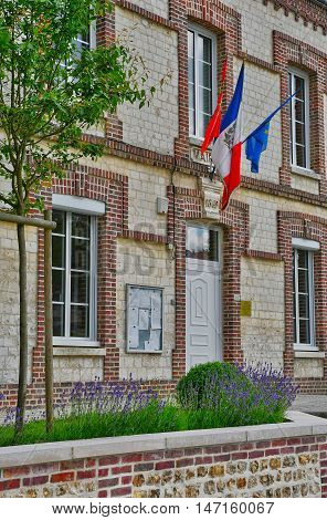 Saint Wandrille Rancon France - june 22 2016 : the city hall