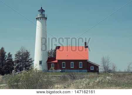 Tawas Point Lighthouse, built in 1876, Lake Huron, Michigan, USA