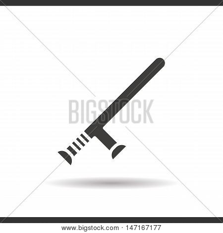 Baton icon. Drop shadow silhouette symbol. Negative space. Vector isolated illustration