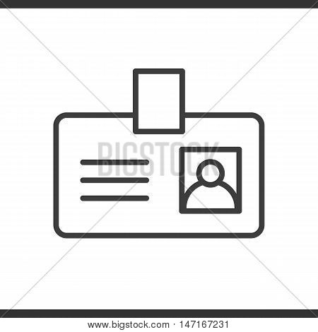 Badge linear icon. Pass thin line illustration. Vector isolated outline drawing