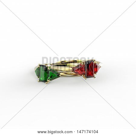 Diamond Rings on a white background. 3d digitally rendered illustration