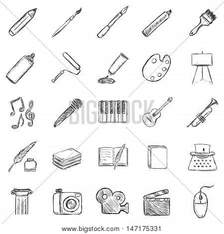 Vector Set Of Sketch Art Icons
