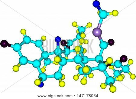 Fluticasone propionate belongs to a class of drugs known as corticosteroids which are hormones that predominantly affect the metabolism of carbohydrates. 3d illustration