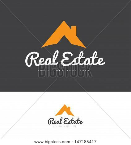 Real estate house roof vector logo icon design