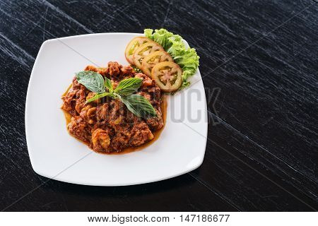 traditional cambodian khmer spicy prawn amok curry