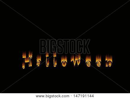Halloween sign of witch devils vampireghost in pumpkin