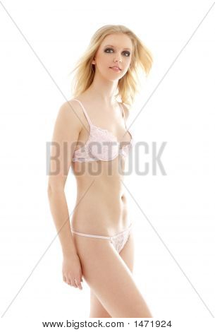 Dejlig Blond i Pink lingeri