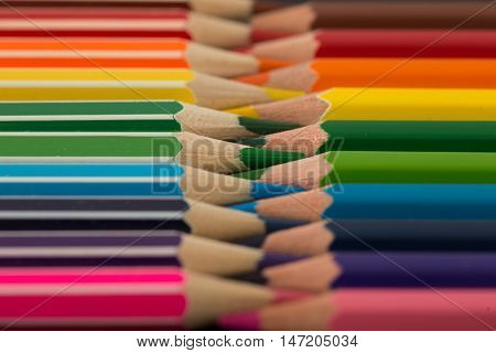 Crayons. Colored Pencils. Colored pencils background. Colorful background
