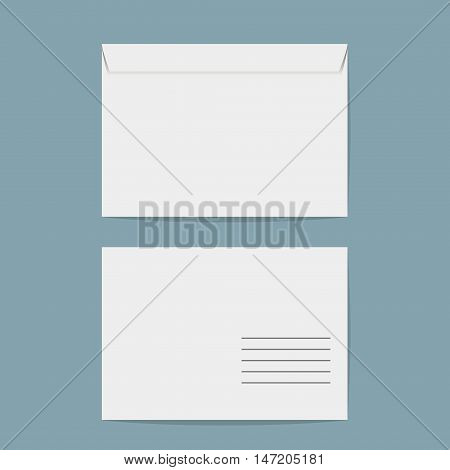 Vector envelope. White closed envelope isolated on a background.