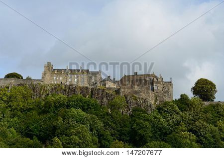 Stirling Castle atop Castle Hill in Scotland.