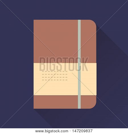 Vector illustration of note book icon with long shadow