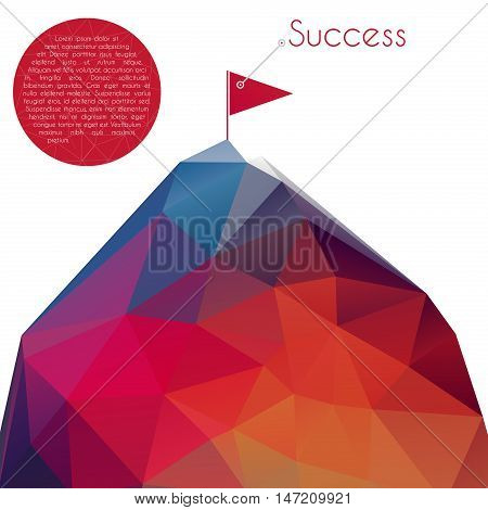 Vector success or leadership concept with mountain landscape