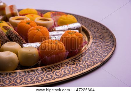 Indian festival Sweet Food or mithai on White Background