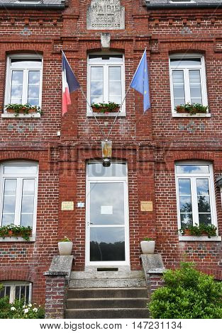 Saint Germain sous Cailly France - june 23 2016 : the city hall