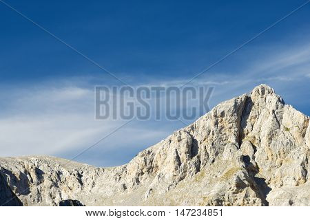 Peaks in Lescun Cirque. Aspe Valley, Pyrenees, France.