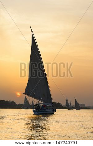 Cairo, Egypt  - Traditional boats named 