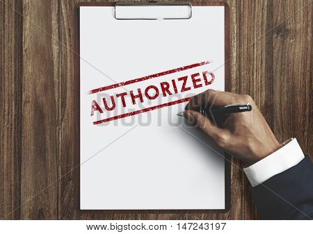 Authorized Allowance Permission Permit Approve Concept