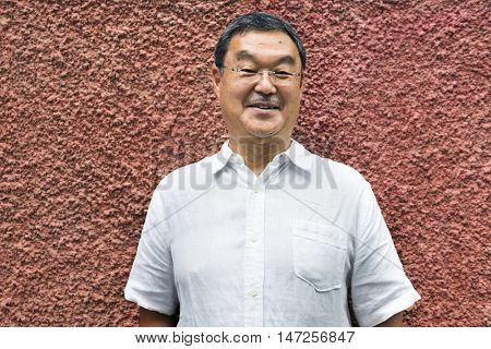 Japanese Man Smiling Lifestyle Protrait Concept