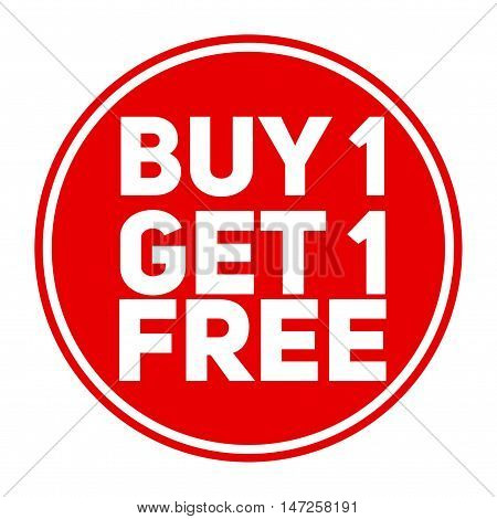 Buy one get one free, promotional sale label