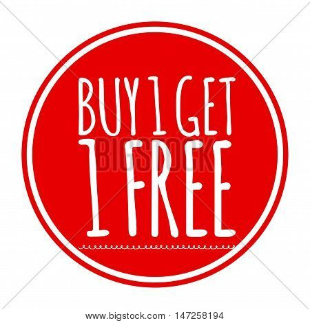 Buy one get one free, promotional sale label