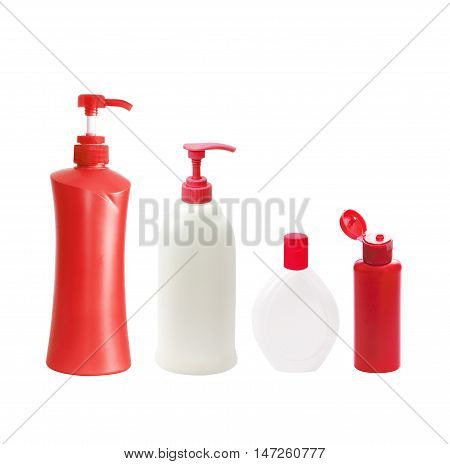 Plastic Bottle pump Of Gel Liquid Soap Lotion Cream Shampoo on white background