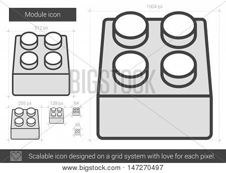 Module vector line icon isolated on white background. Module line icon for infographic, website or app. Scalable icon designed on a grid system.