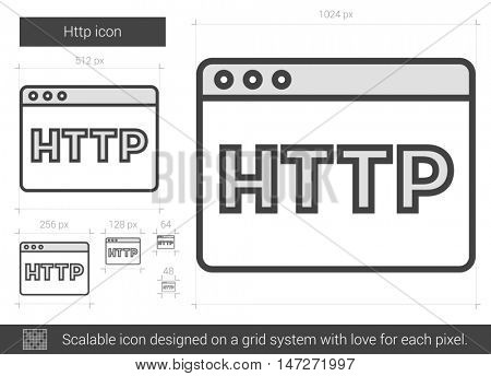 Http vector line icon isolated on white background. Http line icon for infographic, website or app. Scalable icon designed on a grid system.
