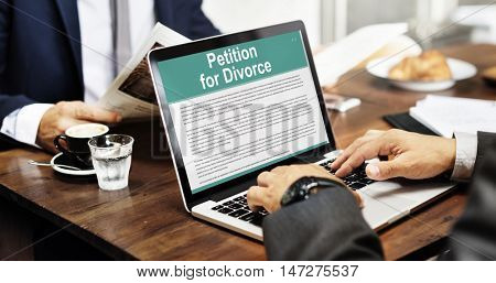 Petition Divorce Arguing Conflict Despair Breakup Concept