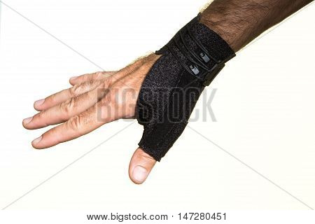 Bandage For The Thumb On A Man's Hand - Isolate