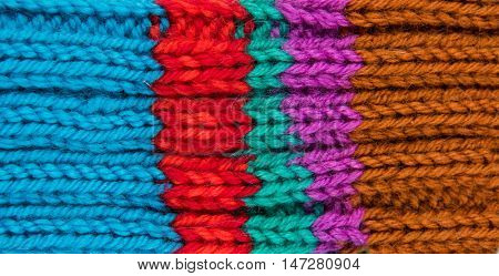 striped colorful wool texture handmade patten closeup macro blue red green yellow purple