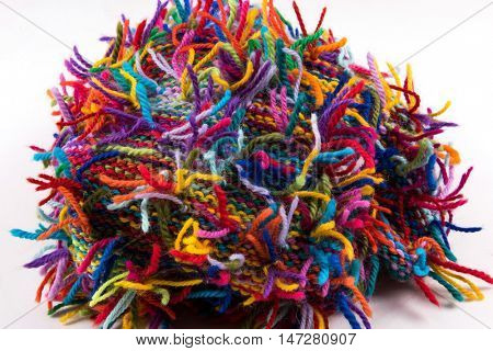 striped colorful wool texture handmade patten closeup macro blue red green yellow pink purple orange