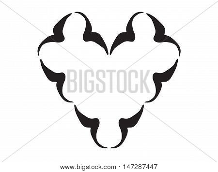 Heart Shape made by Flying Birds Illustration