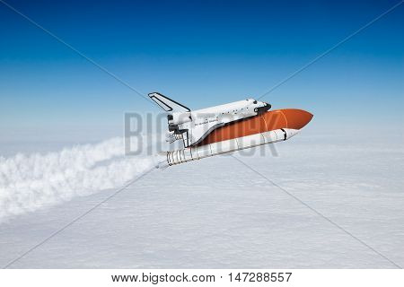 space shuttle taking off to the sky, NASA image not used