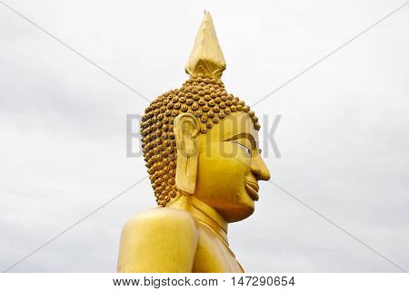 Buddha statue on white and gray cloud