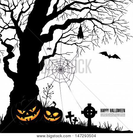 Happy Halloween. Halloween party. Vector illustration. Poster