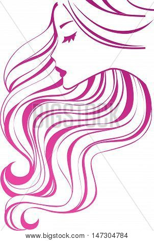 Beautiful girl with long hair. Hairstyle icon