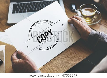 Copy Duplicate Print Scan Transcript Counterfoil Concept