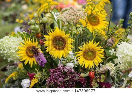 handmade beautiful bouquets from flowers and herbs