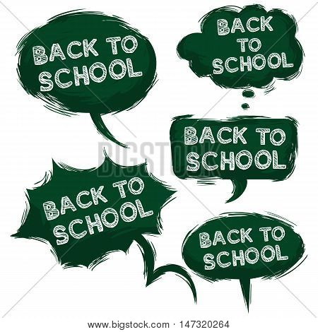 Vector Set Of Grundge Green Bubbles - Back To School