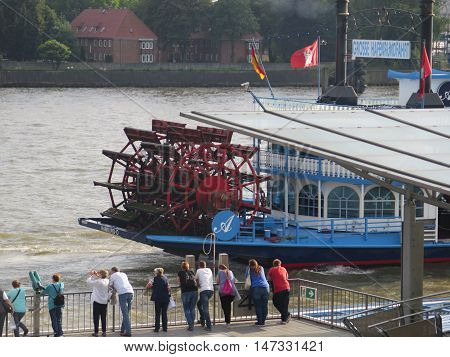 Paddle Steamer On River Elbe