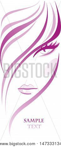 Abstract young girl with beautiful thick hair. Female background