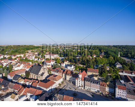 Aerial View Town Schmoelln Thuringia Germany
