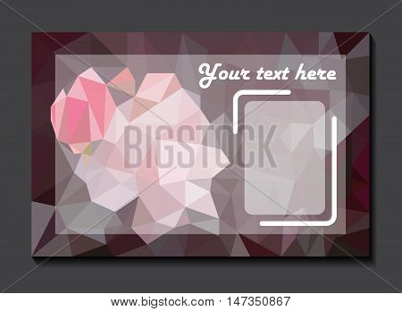 Invitation card on the rose mosaic background