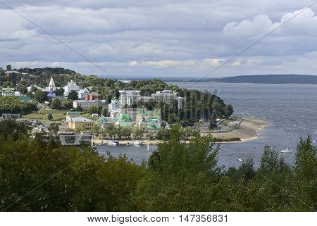 May 30 2014: Photo of bankment of Volga river in Cheboksary. Chuvashia. Russia.