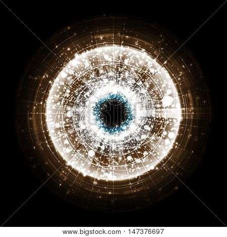 Brown technology explosion on black background. Vector Illustration