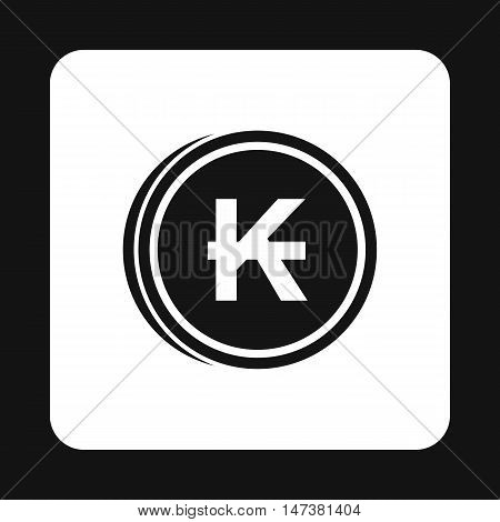 Coins lao kip icon in simple style isolated on white background. Monetary currency symbol vector illustration
