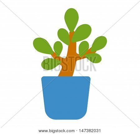 Flat pot with colorful flower. Nature home plant flower pot and spring decoration nature. Flower pot garden bloom flat vector. Spring colorful garden flowers