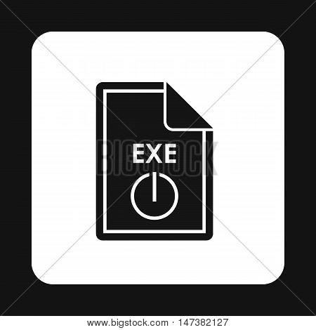 File EXE icon in simple style isolated on white background. Document type symbol vector illustration