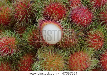 The Rambutan And Mangosteen Fruit Of Thailand.